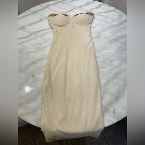 House of CB Cream Strapless Dress
